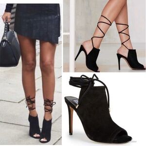 Steve Madden Suede Ankle wrap Sophie Lace-Up Sandals Steve Madden heels shoes